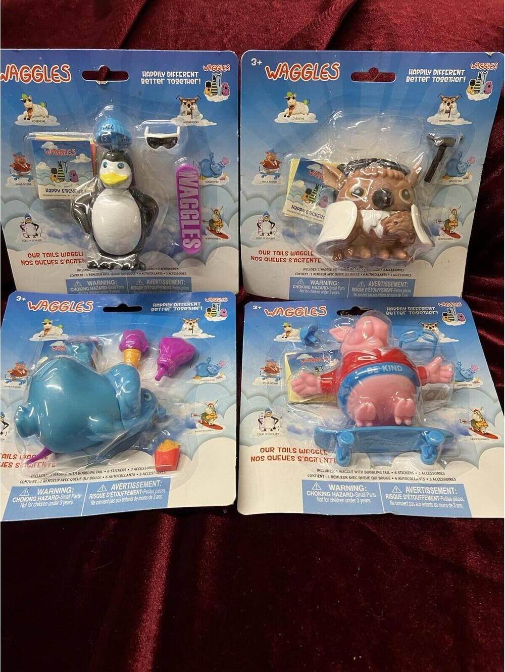 Waggles New Figurine Toys Lot Of 4 New